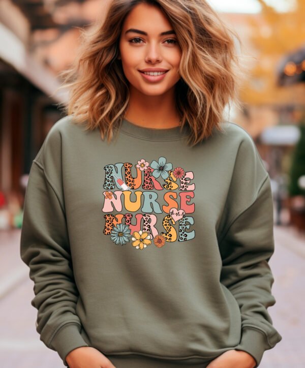 FLORAL NURSE- SWEATSHIRT